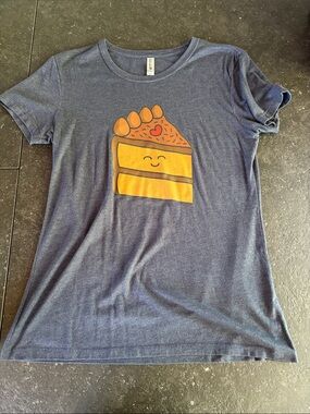 Tee Public Piece of Cake XL Navy Blue Graphic Tee